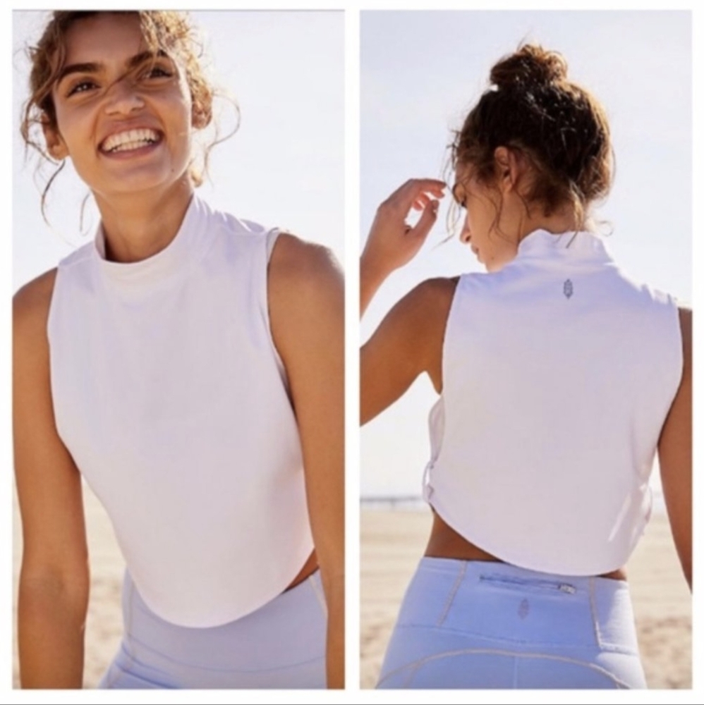 Free People FP Movement Bright Lights Crop Tank White
